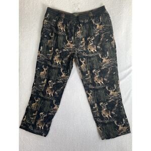 Legendary Whitetails Pants Men 2XL Deer Camo Wildlife Base Layer Stretch Waist